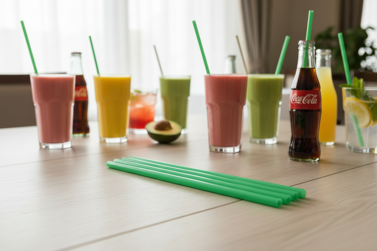 Standard 7.5 in - Green Plastic - Drinking Straw