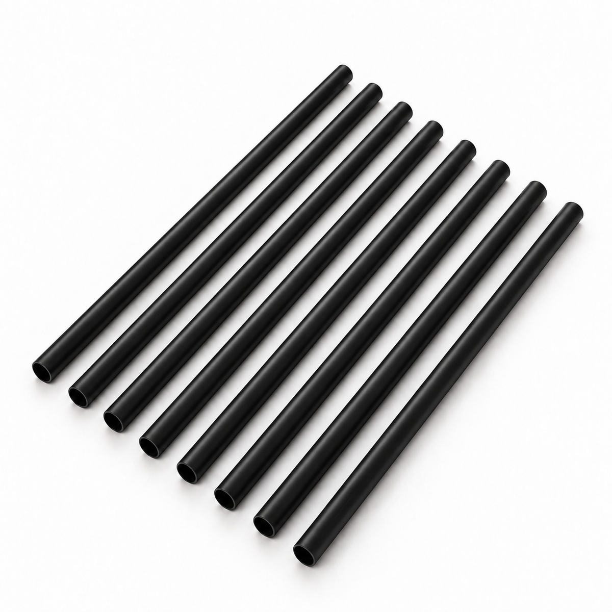 Black cellulose straw product photo