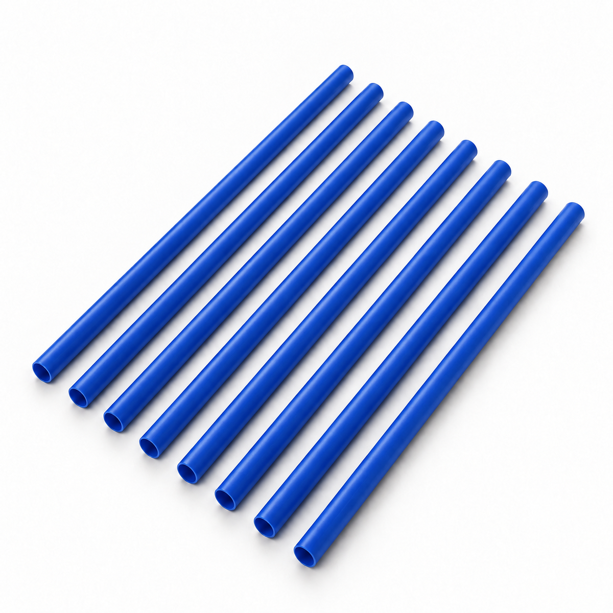 Blue cellulose straw product photo