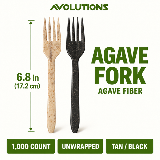 Agave fork unwrapped specification card - Natural Tan / Black