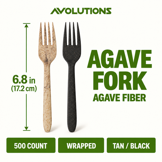 Agave fork wrapped specification card - Natural Tan / Black