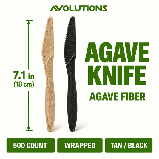 Agave knife wrapped specification card - Natural Tan / Black