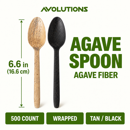 Agave spoon wrapped specification card - Natural Tan / Black