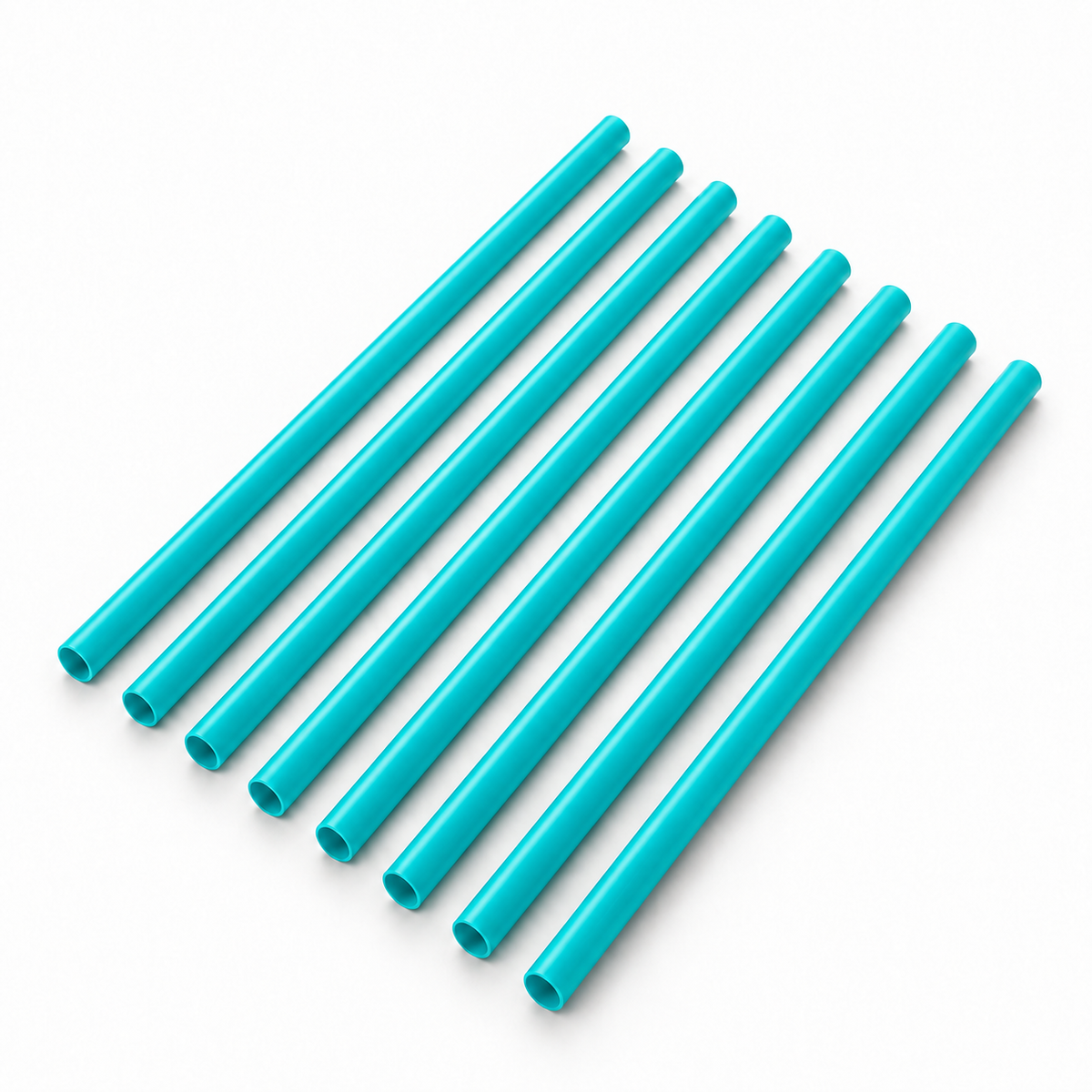 Turquoise cellulose straw product photo